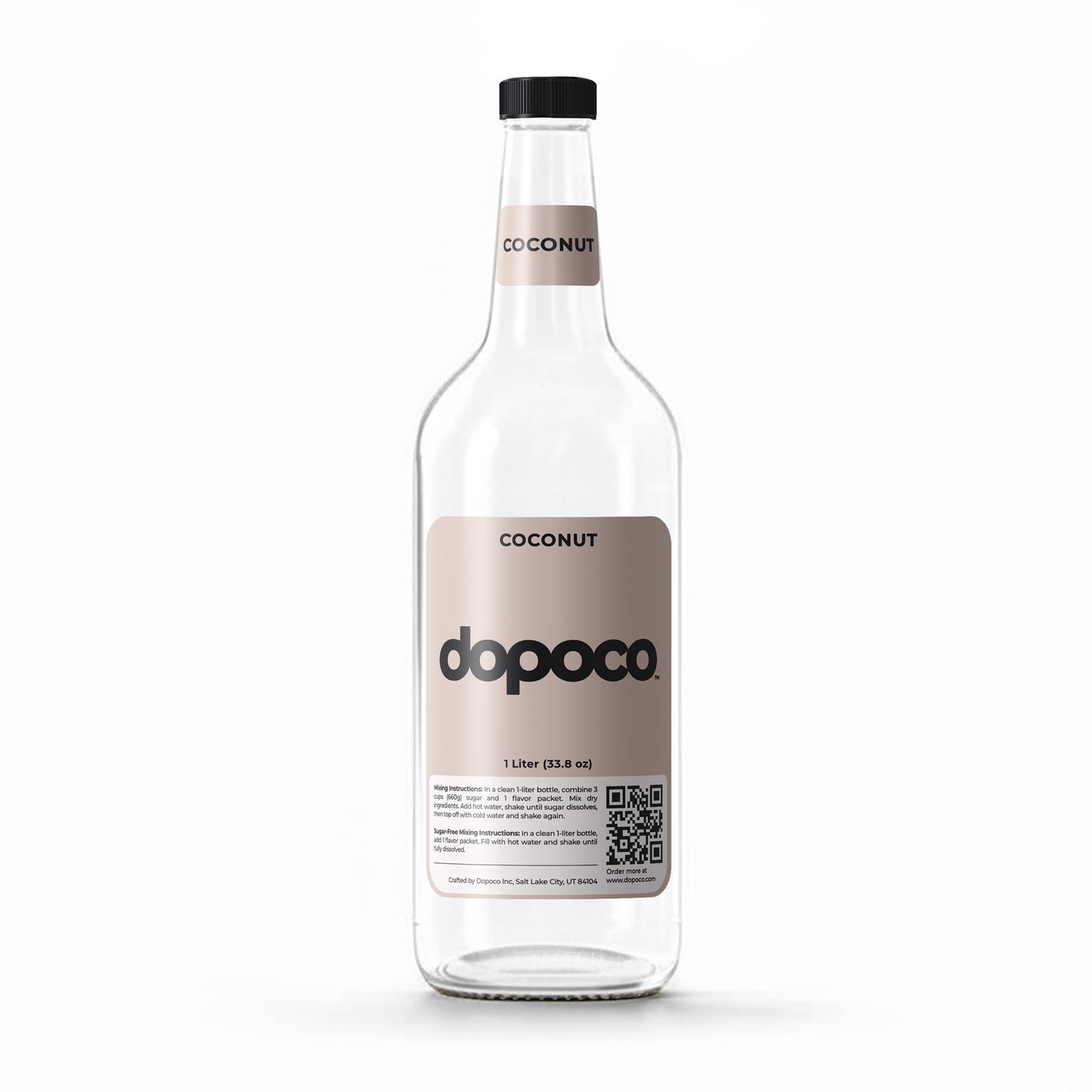 Glass Bottle - 1 Labeled Bottle with Cap