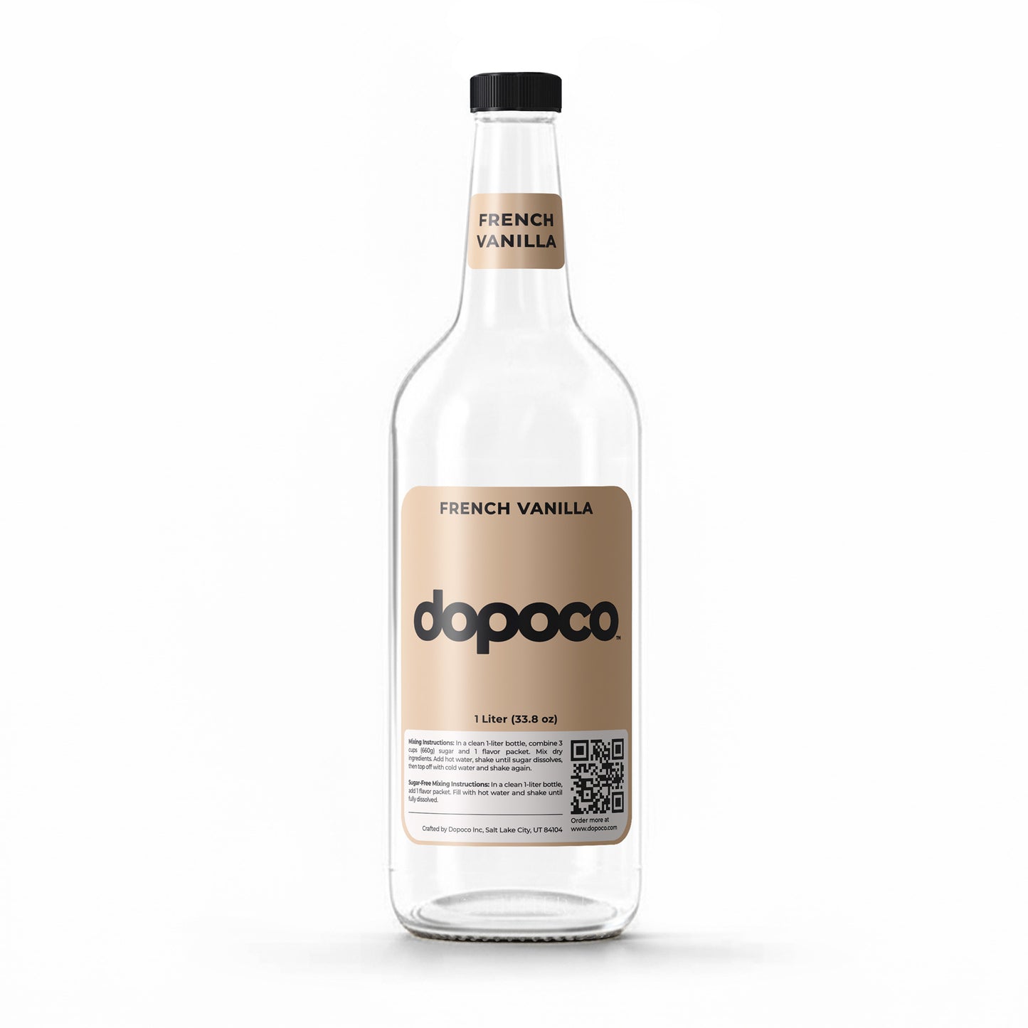 Glass Bottle - 1 Labeled Bottle with Cap