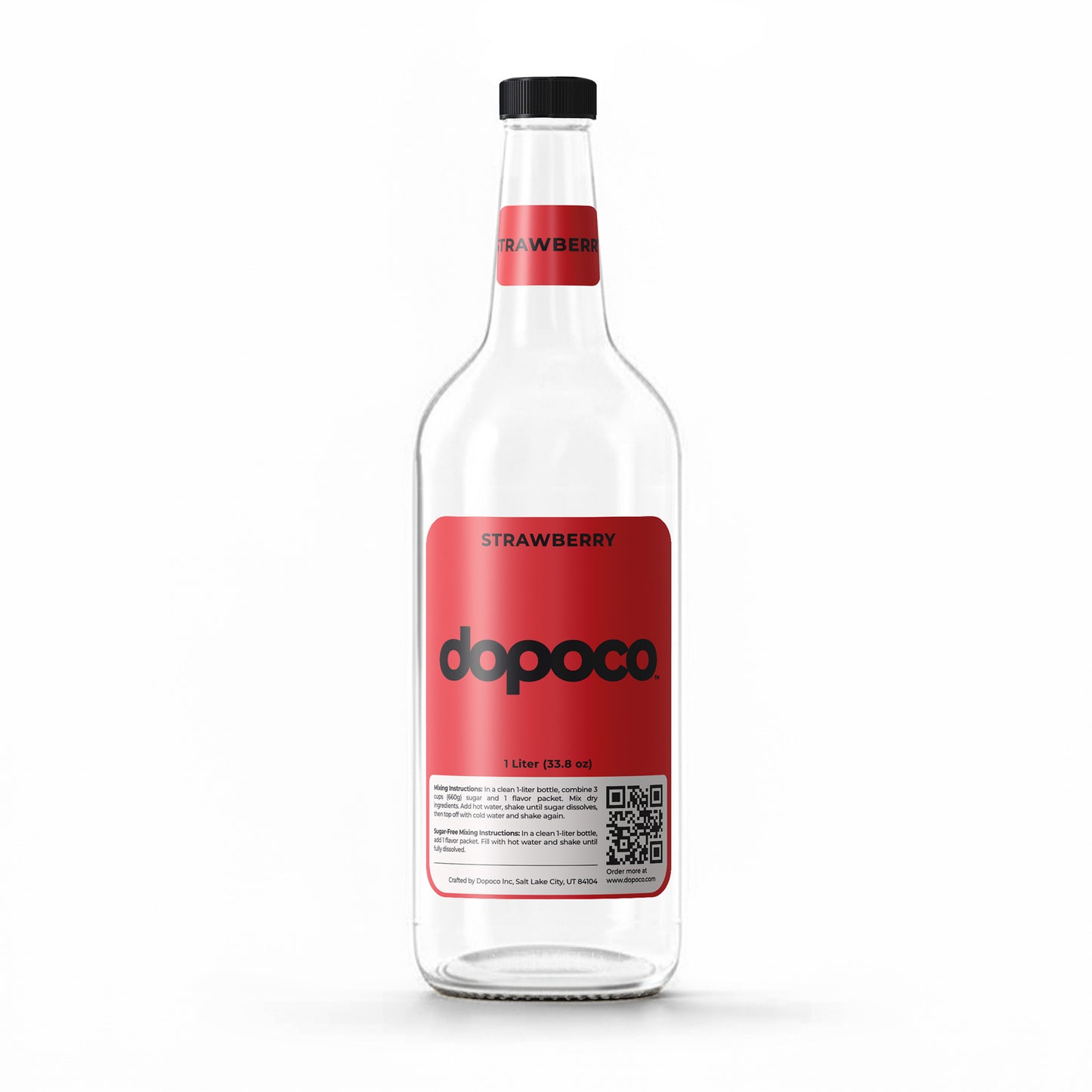 Glass Bottle - 1 Labeled Bottle with Cap