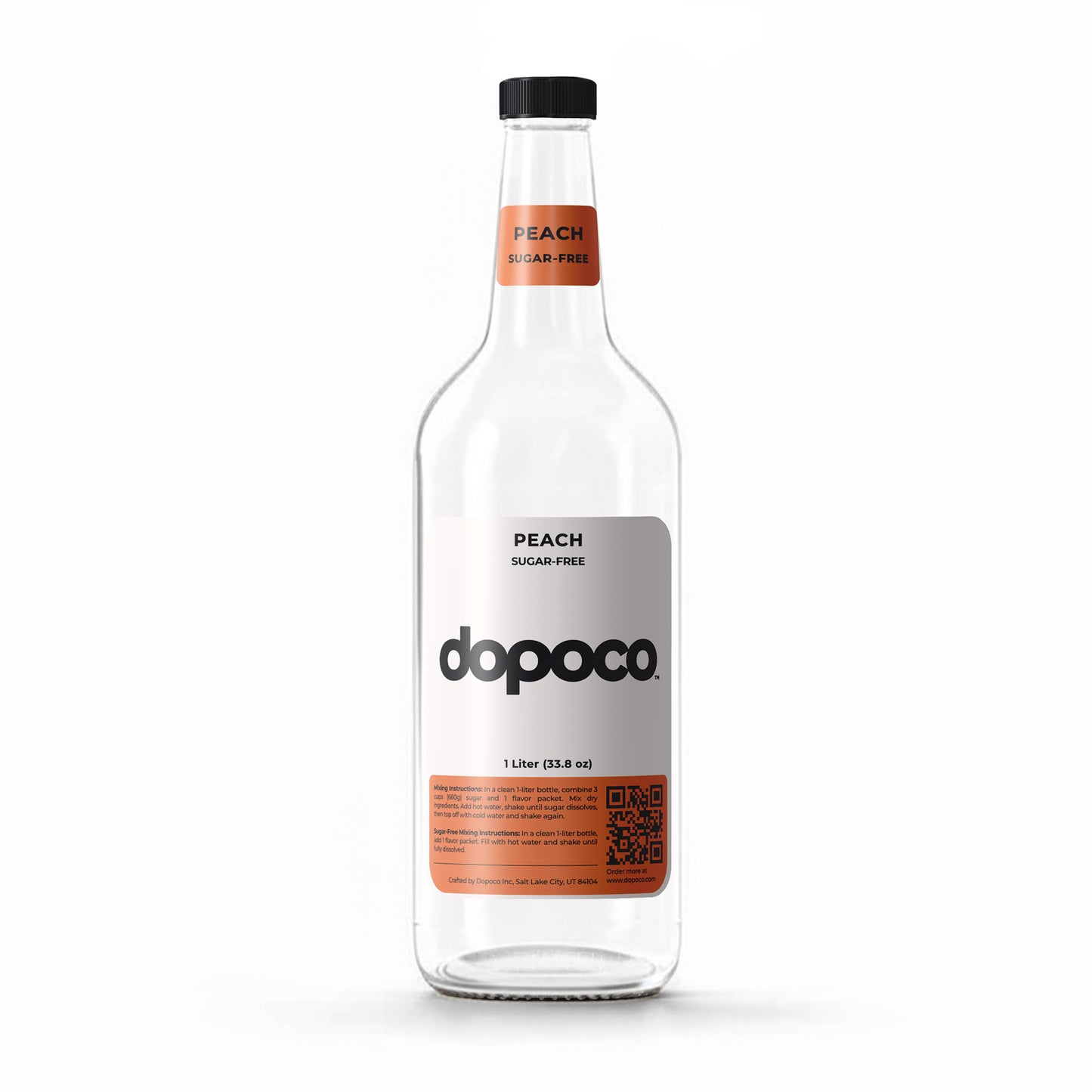 Glass Bottle - 1 Labeled Bottle with Cap