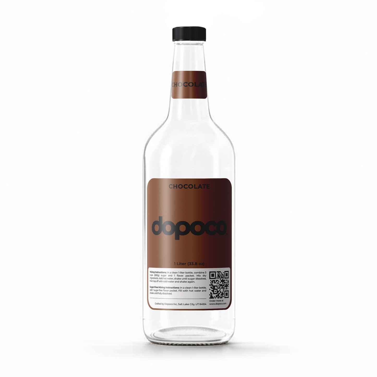 Glass Bottle - 1 Labeled Bottle with Cap