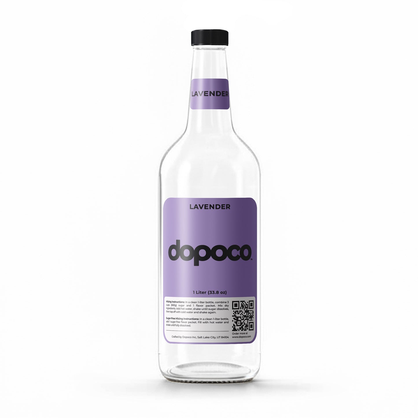 Glass Bottle - 1 Labeled Bottle with Cap