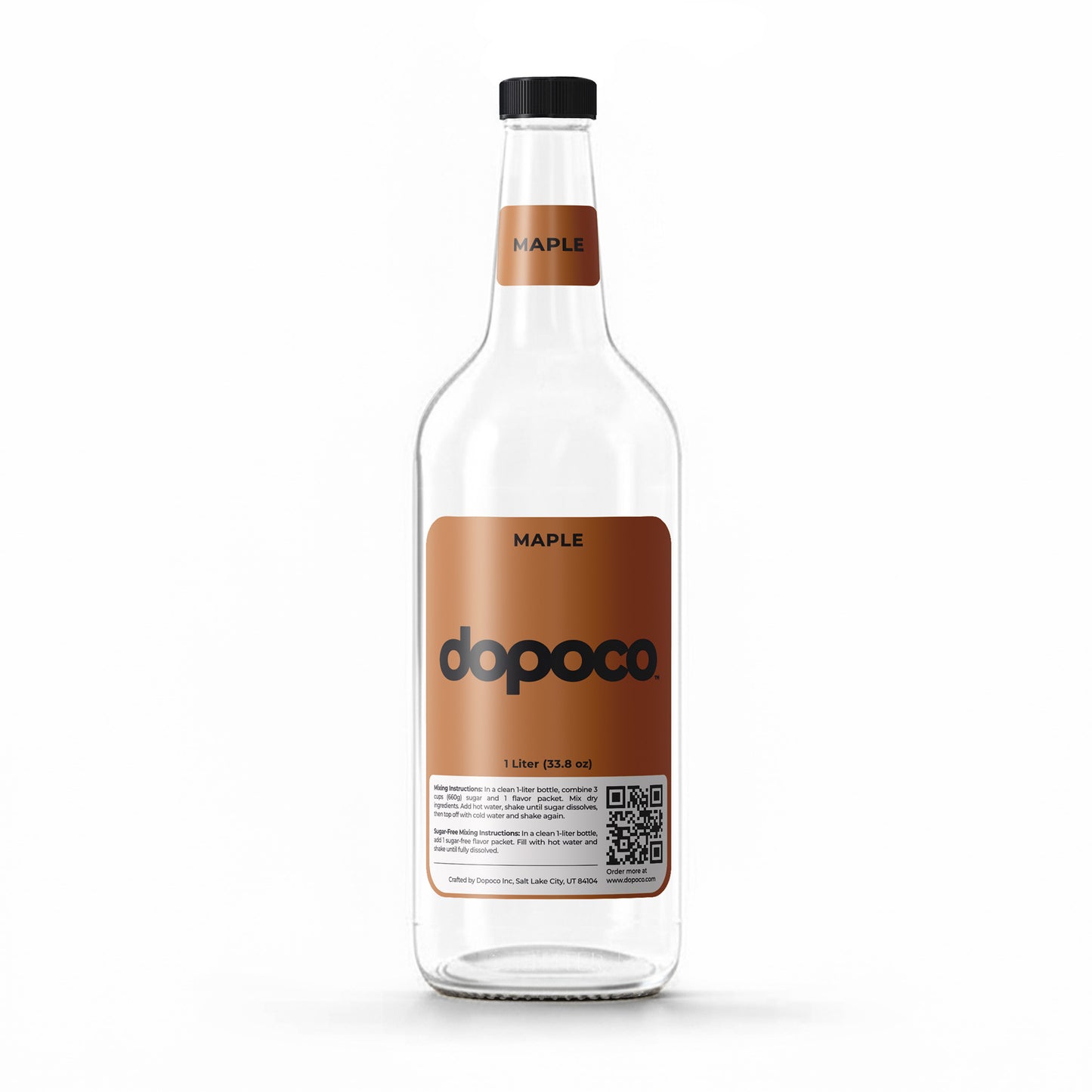 Glass Bottle - 1 Labeled Bottle with Cap