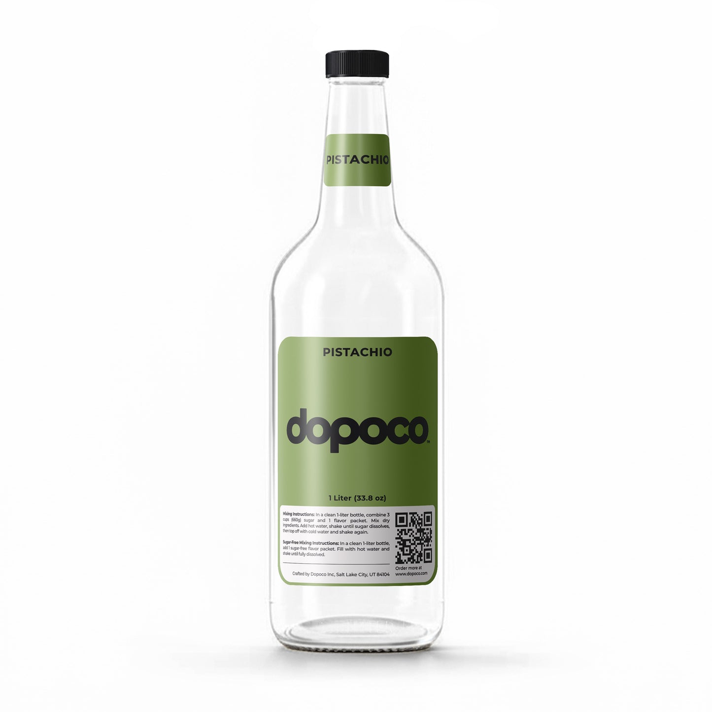 Glass Bottle - 1 Labeled Bottle with Cap