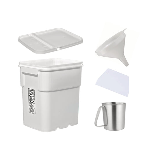 Sugar Bin, Scoop, Funnel, and Leveler
