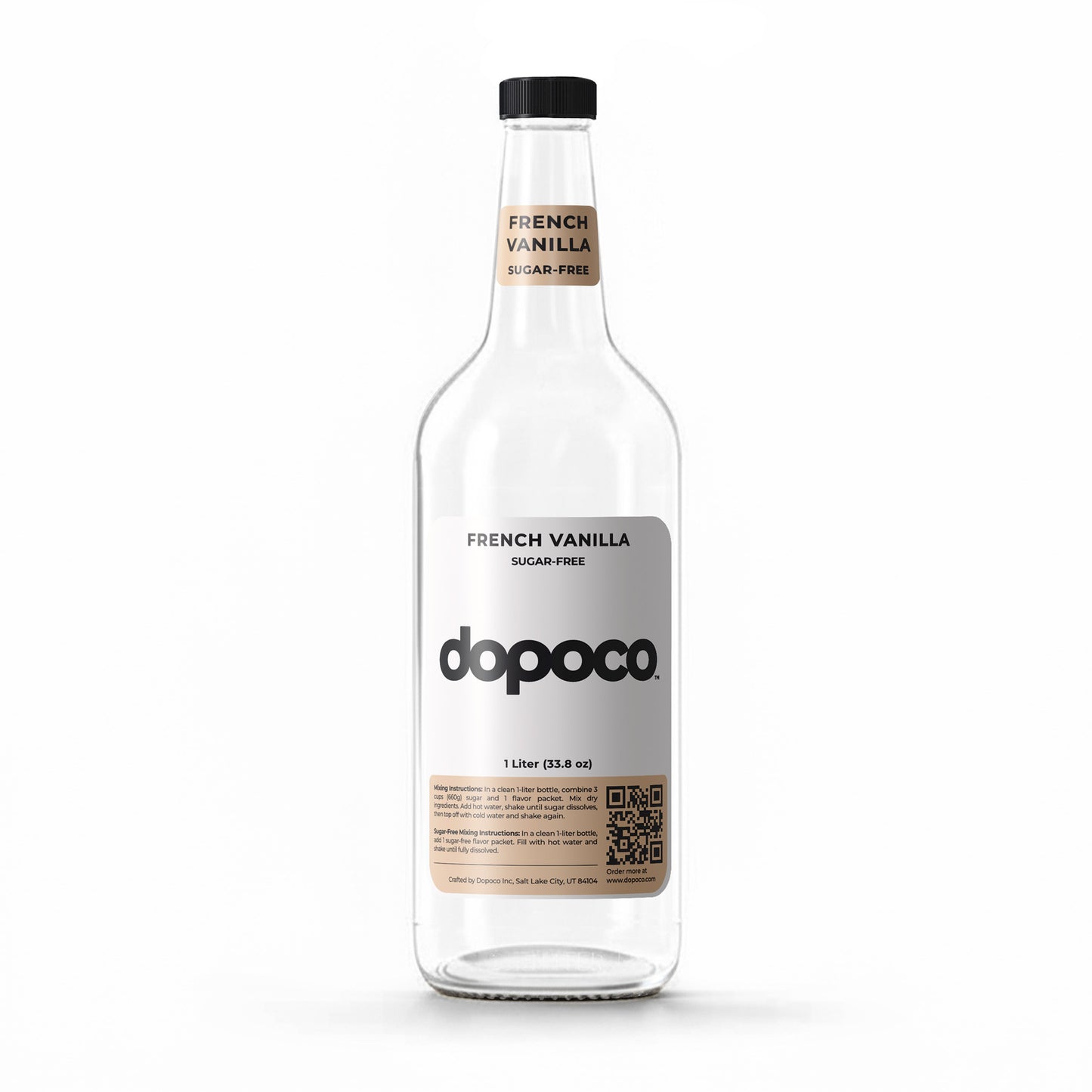 Glass Bottle - 1 Labeled Bottle with Cap