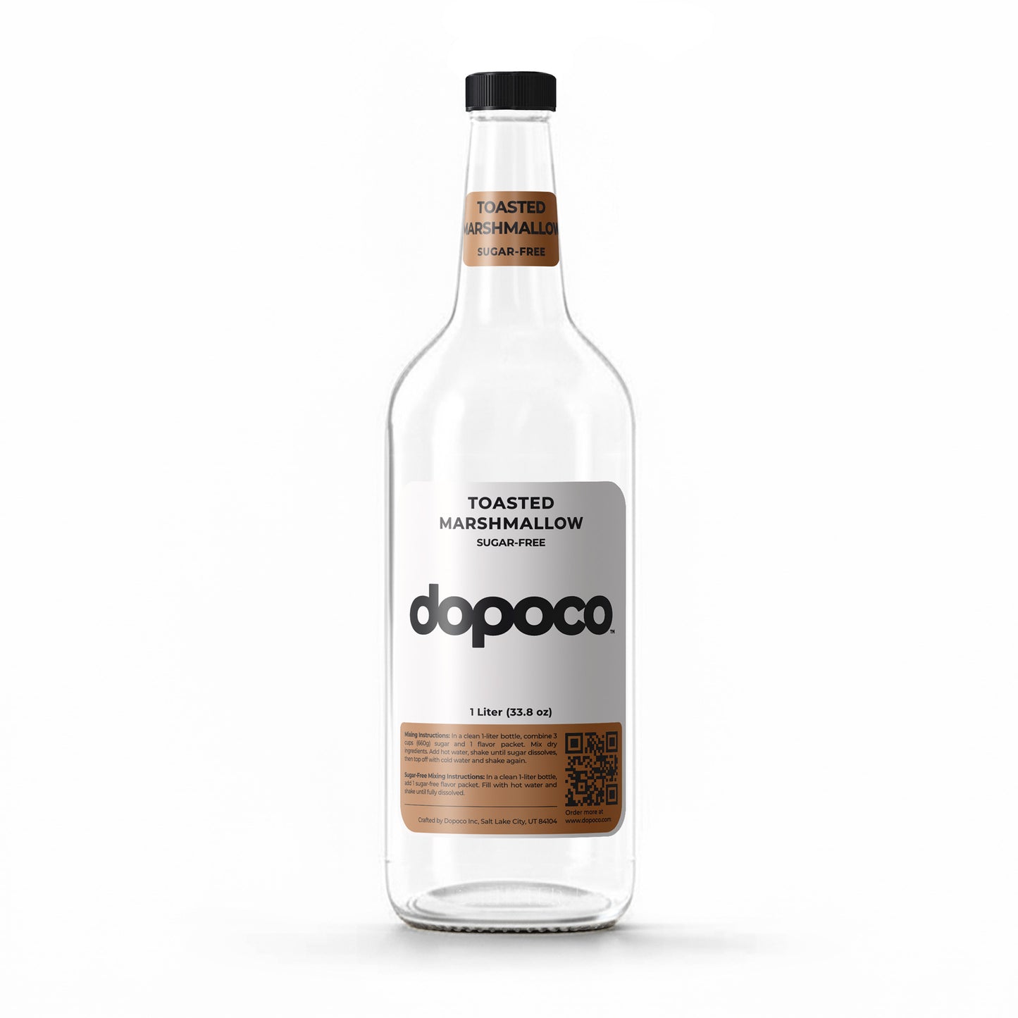 Glass Bottle - 1 Labeled Bottle with Cap